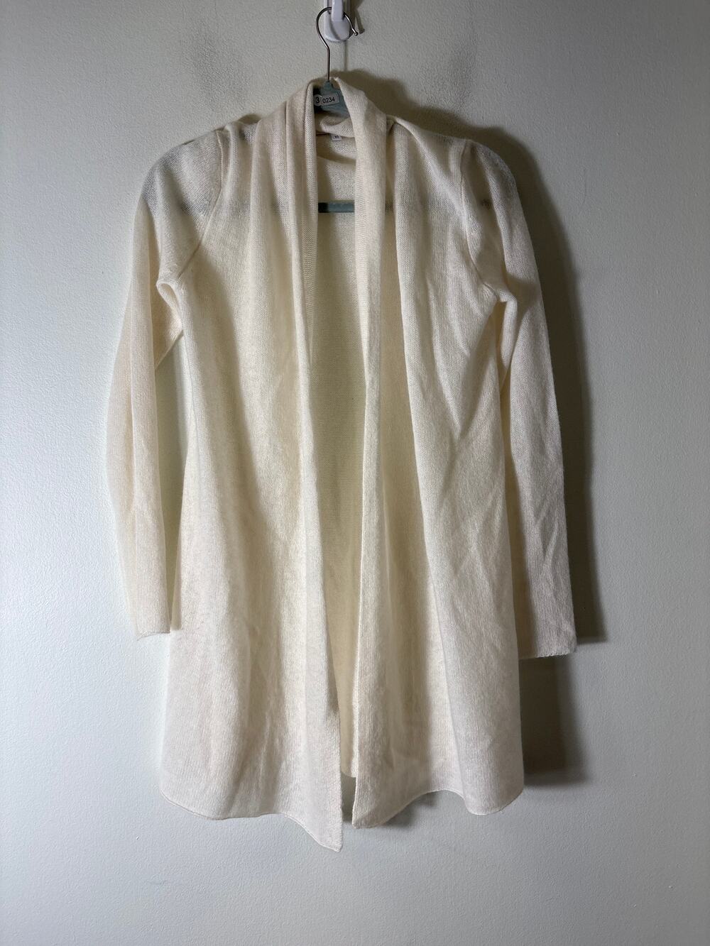 White + Warren Off White Long Sleeve Cashmere Cardigan Sweater Sz XS
